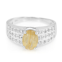 Anillo en plata con Cuarzo rutilado