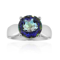 Anillo en plata con Cuarzo Místico azul