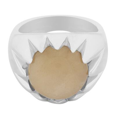 Anillo en plata con Piedra de luna melocotón
