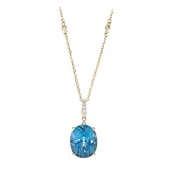 Collar en oro con Topacio azul de Londres (CIRARI)
