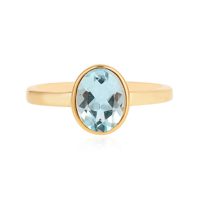 Anillo en plata con Topacio azul cielo