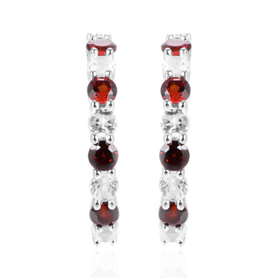 Pendientes en plata con Granate de Mozambique