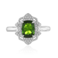 Anillo en plata con Diópsido de Rusia