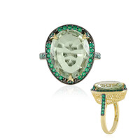 Anillo en plata con Amatista verde