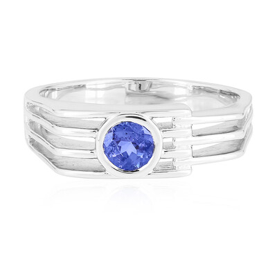 Anillo de hombre en plata con Tanzanita