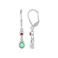 Pendientes en plata con Esmeralda de Rusia