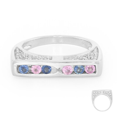 Anillo de hombre en plata con Zafiro de Kanchanaburi