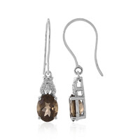 Pendientes en plata con Cuarzo ahumado