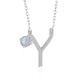 Collar en plata con Piedra de Luna arcoíris