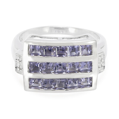 Anillo en plata con Iolita de Madagascar