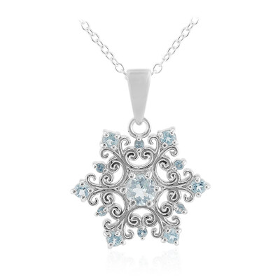 Collar en plata con Topacio azul cielo