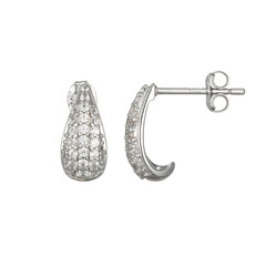 Pendientes en plata con Zircón (Adela Silber)