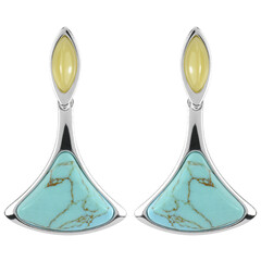 Pendientes en plata con Turquesa