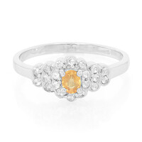 Anillo en plata con Zafiro naranja