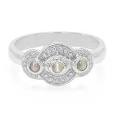 Anillo en plata con Alejandrita ojos de gato