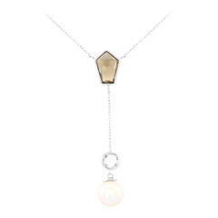 Collar en oro con Cuarzo ahumado