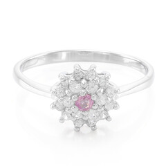Anillo en plata con Zafiro de Ceilán rosa