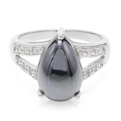Anillo en plata con Hematita negra