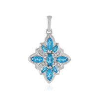 Colgante en plata con Apatita azul neón
