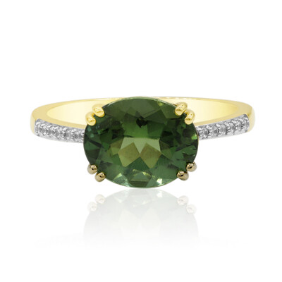 Anillo en oro con Apatita verde (Tenner Diniz)
