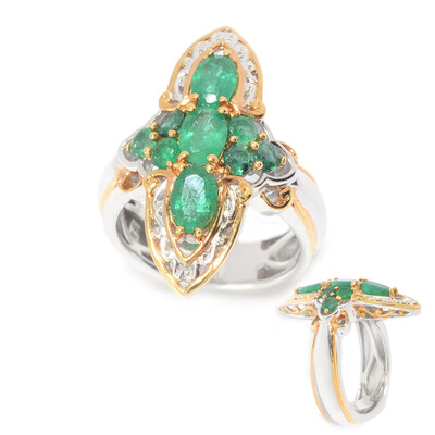 Anillo en plata con Esmeralda de Zambia (Gems en Vogue)