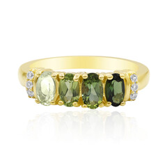 Anillo en plata con Turmalina verde