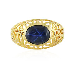 Anillo en plata con Zafiro estrella azul