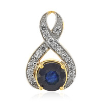Colgante en plata con Zafiro azul de Madagascar