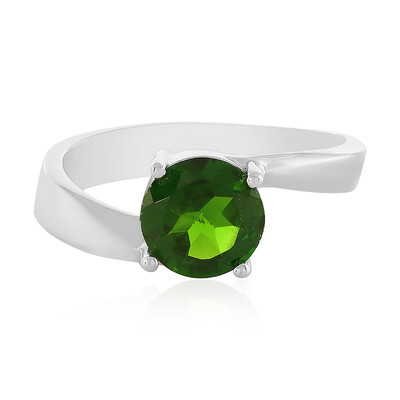 Anillo en plata con Diópsido de Rusia