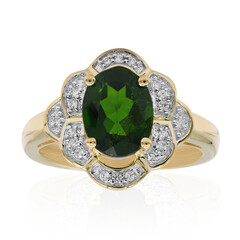 Anillo en oro con Diópsido de Rusia