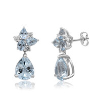 Pendientes en oro con Aguamarina de Brasill AAA (CIRARI)