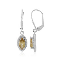 Pendientes en plata con Zircón amarillo