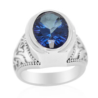 Anillo de hombre en plata con Topacio azul royal