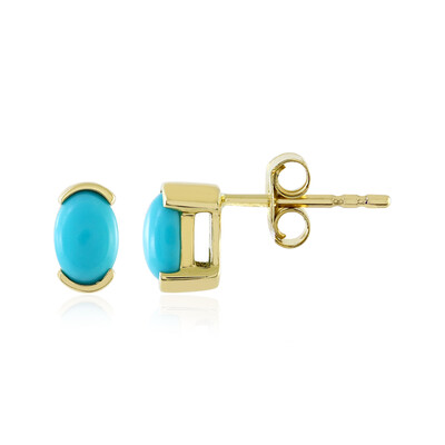 Pendientes en oro con Turquesa bella durmiente