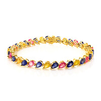 Brazalete en plata con Zafiro azul de Madagascar