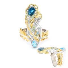 Anillo en plata con Topacio azul de Londres (Gems en Vogue)