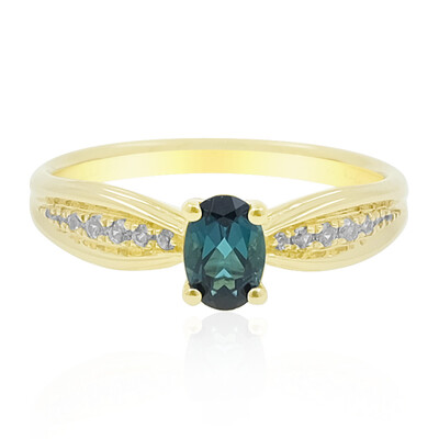 Anillo en oro con Indidolita de Brasil (de Melo)