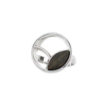 Anillo en plata con Roble palustre (dagen)