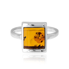 Anillo en plata con Ámbar báltico
