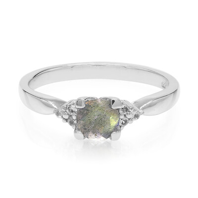 Anillo en plata con Espectrolita