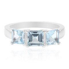 Anillo en plata con Topacio azul cielo
