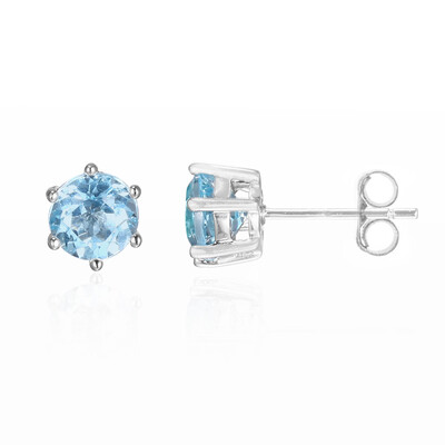Pendientes en plata con Topacio azul cielo