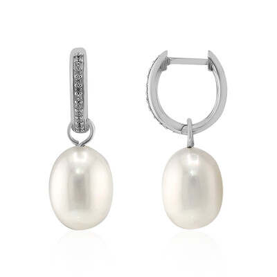 Pendientes en plata con Perla blanca Freshwater