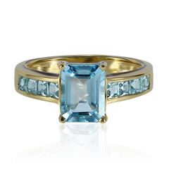 Anillo en plata con Topacio azul cielo