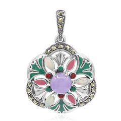 Colgante en plata con Lavanda jadeíta