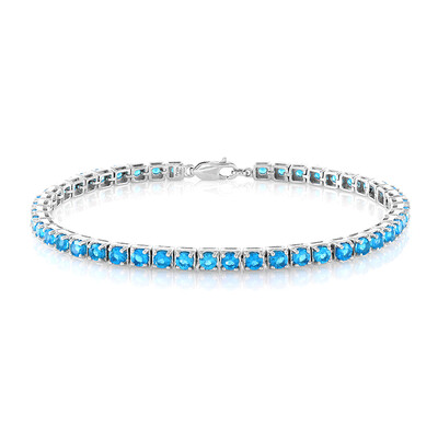 Brazalete en plata con Apatita azul neón