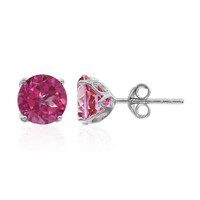 Pendientes en plata con Topacio místico pink hot