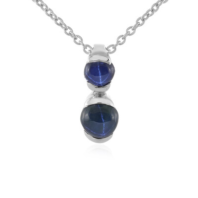 Collar en plata con Zafiro estrella azul