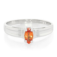 Anillo en plata con Zafiro naranja