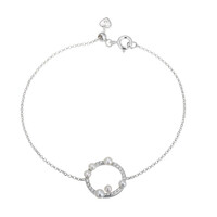 Brazalete en plata con Perla blanca Freshwater